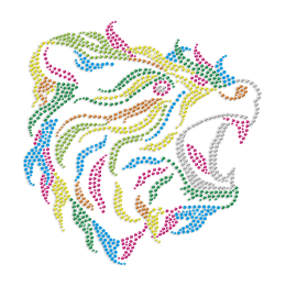 Rainbow Color Roaring Lion Rhinestone Iron On Transfer